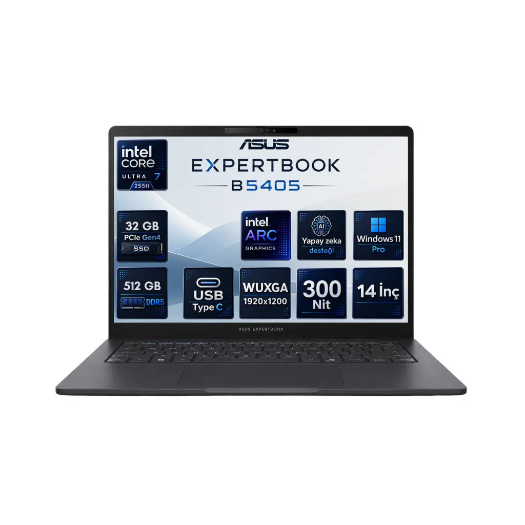 Asus Expertbook B5 Intel® Core™ Ultra 7 255H Aı 32 GB DDR5 512 GB