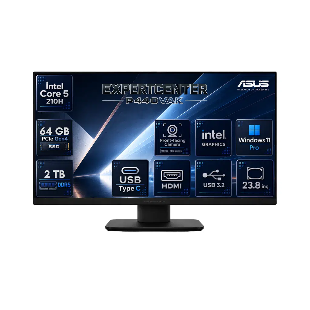 Asus ExpertCenter Intel Core 5 210H 64 GB DDR5 2 TB SSD 23.8 İnç Full HD Windows 11 Pro All In One Bilgisayar P440VAK-INBPCA040-RNP23