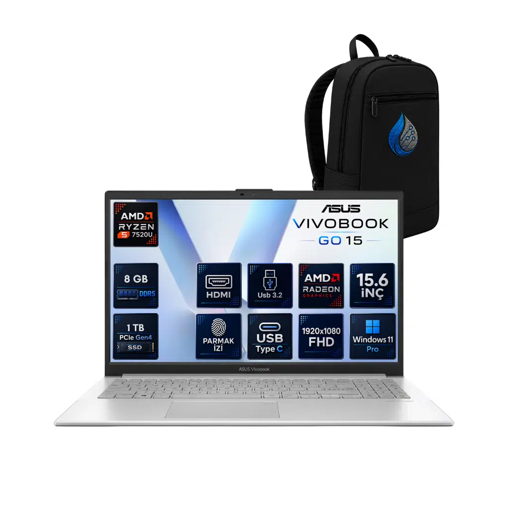 ASUS Vivobook Go 15 AMD Ryzen 5 7520U 8 GB LPDDR5 1 TB SSD 15.6'' Full HD Windows 11 Pro Dizüstü Bilgisayar E1504FA-BQ4893RNP02