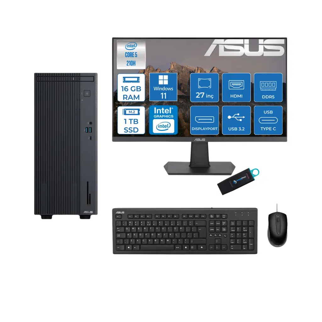 Expertcenter P500MV Core 5-210H 16 GB RAM DDR5 1 TB SSD WİN11PRO ASUS 27'' MONİTÖR C52108512B0D27RNP02