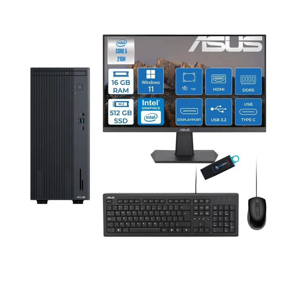 Expertcenter P500MV Core 5-210H 16 GB RAM DDR5 512 GB SSD WİN11PRO ASUS 27'' MONİTÖR C52108512B0D27RNP01