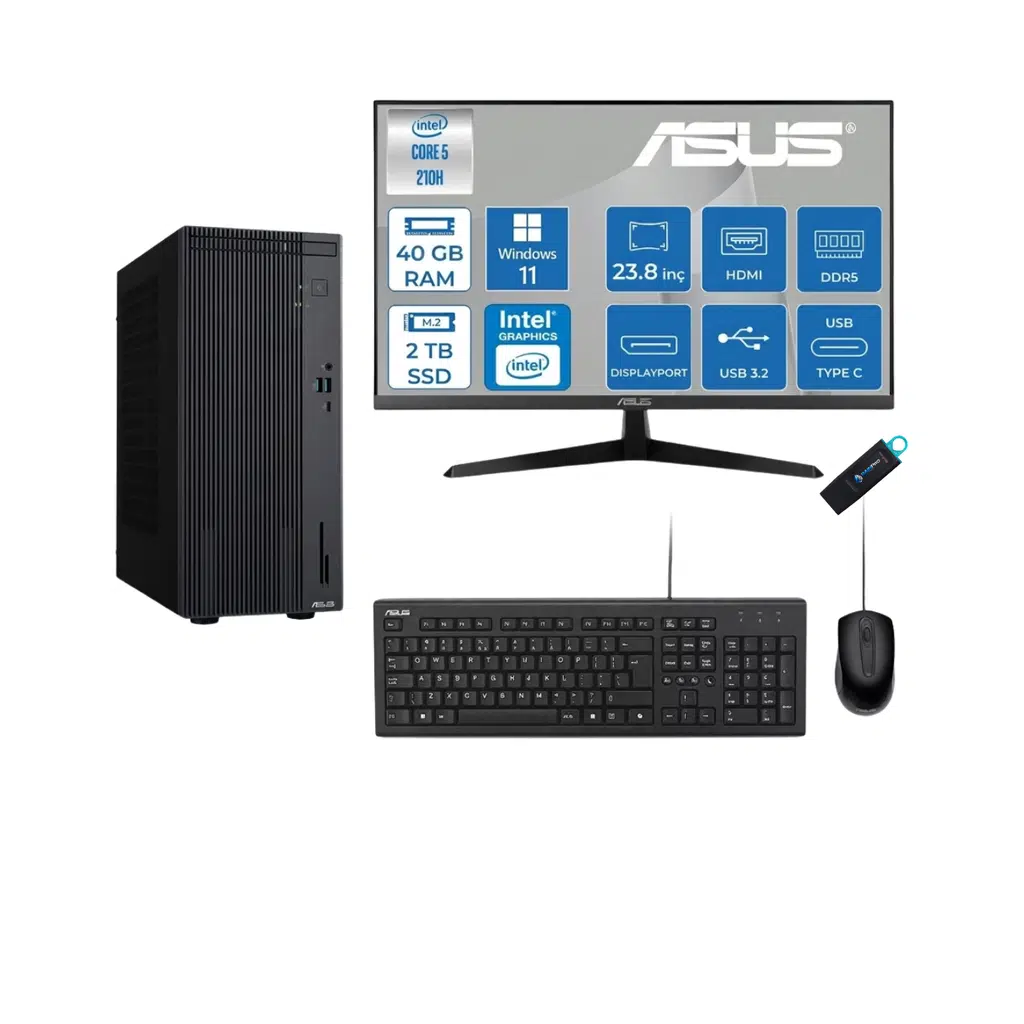 Expertcenter P500MV Core 5-210H 40 GB RAM DDR5 2 TB SSD WİN11PRO ASUS 23.8'' MONİTÖR C52108512B0D23RNP12