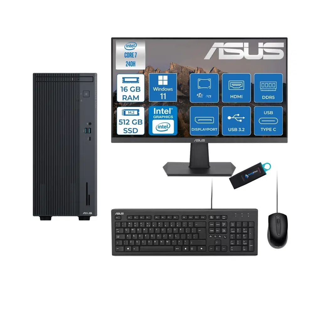 Expertcenter P500MV Core 7-240H 16 GB RAM DDR5 512 GB SSD WİN11PRO ASUS 27'' MONİTÖR C724016512B0D27RNP01