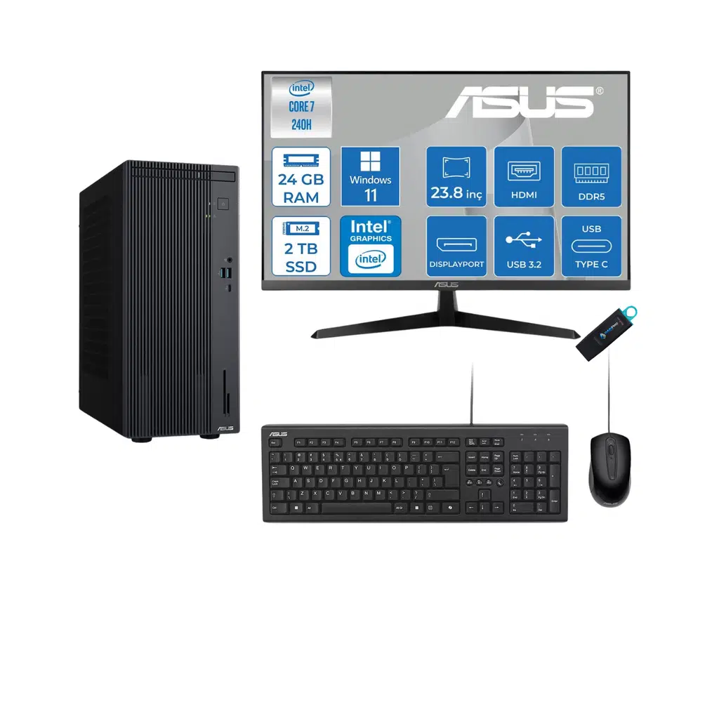 Expertcenter P500MV Core 7-240H 24 GB RAM DDR5 2 TB SSD WİN11PRO ASUS 23.8'' MONİTÖR C724016512B0D23RNP06