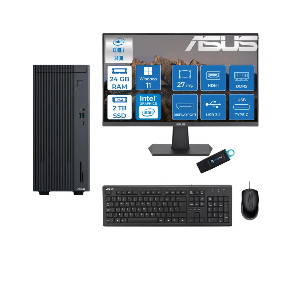 Expertcenter P500MV Core 7-240H 24 GB RAM DDR5 2 TB SSD WİN11PRO ASUS 27'' MONİTÖR C724016512B0D27RNP06