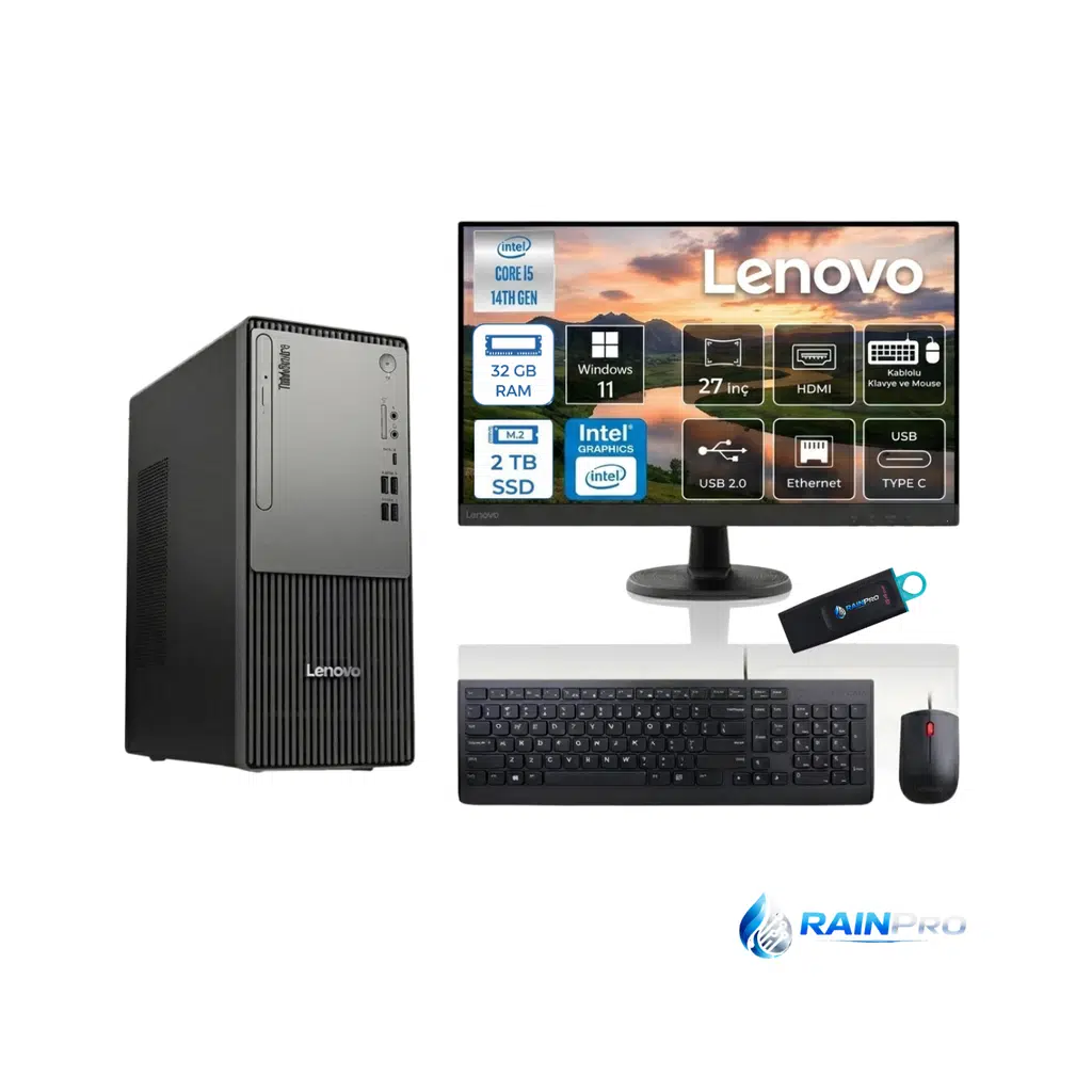 THİNKCENTER NEO 50t G5 I5-13400 32 GB 2 TB WİN11PRO MASAÜSTÜ LENOVO 27’’ MONİTÖR 12UB000BTR27RNP09