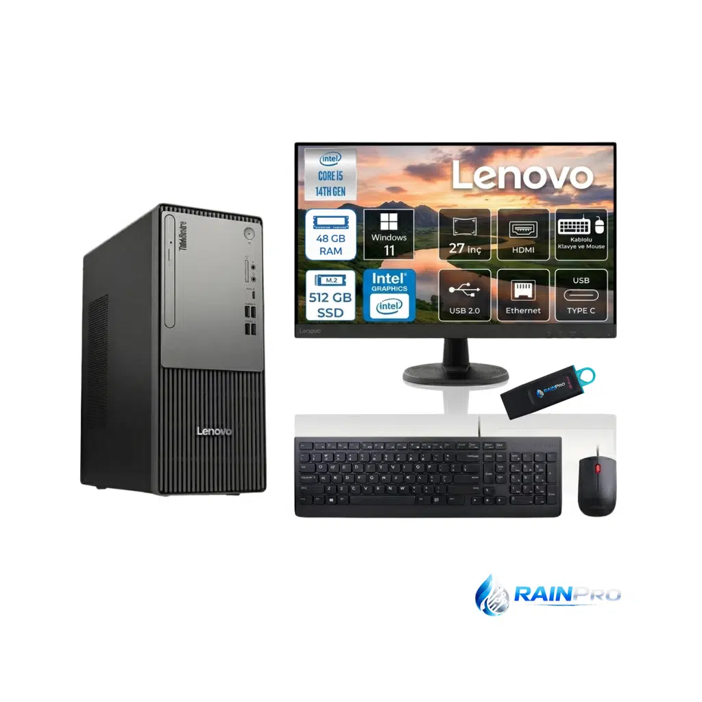 THİNKCENTER NEO 50t G5 I5-13400 48 GB 512 GB WİN11PRO MASAÜSTÜ LENOVO 27’’ MONİTÖR 12UB000BTR27RNP13